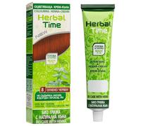 Herbal Time Coloration de Cheveux Naturelle Henné Couleur Rouge Ardent Nº 8 | Couvre les Cheveux Blancs | Coloration Semi-Permanente | Sans Ammoniaque, Sans Sulfate et Sans Parabène | 75ml