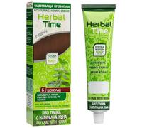Herbal Time Coloration de Cheveux Naturelle| Henné | Couvre les Cheveux Blancs| Coloration Semi-Permanente | Sans Ammoniaque, Sans Sulfate et Sans Parabène | Couleur Chocolat 6 | 75ml