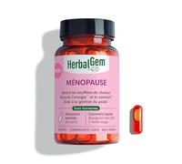 HERBALGEM - GEMMOCAPS Ménopause - Complément Sans Hormones - Réduit Bouffées de Chaleur & Favorise Sommeil et Énergie - 30 Capsules Bio