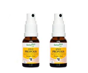 HerbalGem - Kit Propolis Large Spectre - Spray Gorge Bio15 ml + 24 Gommes arôme citron Bio pour la gorge