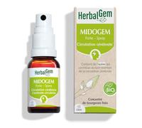HerbalGem Midogem Forte Spray Bio 15 ml | Aulne, cassis et laurier noble pour apaiser dès les premiers signes annonciateurs. Dès 13 ans.