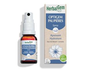 HerbalGem Optigem Spray Paupières Bio Bleuet 10 ml | Rafraîchissement instantané pour paupières fatiguées, apaisant et hydratant. Format spray pratique.