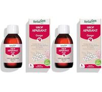 HerbalGem | Sirop APAISANT BIO | Apaise la Gorge Irritée et Calme les Voies Respiratoires | Recette Traditionnelle Enrichie aux Bourgeons | 150 ML (Lot de 2)