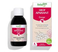 HERBALGEM - Sirop Apaisant - Gorge - Confort Des Voies Respiratoires - Enrichi Aux Bourgeons - Recette Traditionnelle - Certifié Bio - 250 ml