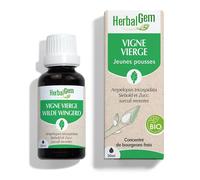 HERBALGEM - Vigne Vierge Bio Complément Alimentaire Extrait De Bourgeon Frais Pour Circulation, Antioxidant, Santé de la peau et cardiovasculaire 30 ml Goutte(S)