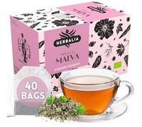 HERBALIA - Tisane à la Mauve en Sachets, Coffret d'Infusion à la Mauve de 40 Sachets Sans Agrafes, 40 g de Mauve pour Infusions et Tisanes