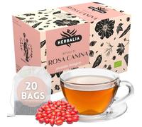 HERBALIA - Tisane à l'Églantier en Sachets, Coffret d'Infusion à l'Églantier de 20 Sachets Sans Agrafes, 40 g de Cynorrhodon pour Infusions et Tisanes