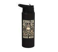 Herbalism Hard Mode Poison Plant Humor Funny Botanical Stainless Steel Insulated Water Bottle
