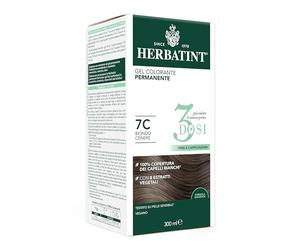 Herbatint Gel Colorant Permanent 3Doses, 300 ml - 7C Blond Cendre, Sans Ammoniaque, pour peaux sensibles, 100% Couverture Cheveux Blancs avec 8 Extraits Naturels Bio