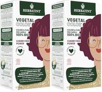 Herbatint Vegetal Color - Coloration végétale 100% naturelle et bio CHERRY RED POWER - Cerise 100 gr (Lot de 2)