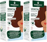 Herbatint Vegetal Color - Coloration végétale 100% naturelle et bio HOT CHOCOLATE POWER - Chocolat 100 gr (Lot de 2)