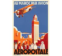 Herbé ™ AéROPOSTALE Maroc Rf483-Poster/Reproduction HQ 40x60cm d'une Affiche Vintage/Ancienne