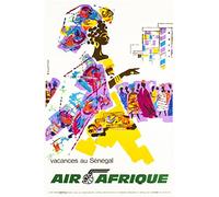 Herbé ™ AIR Afrique SéNéGAL Rvbc- Poster/Reproduction HQ 50x75cm d'une Affiche Vintage/Ancienne