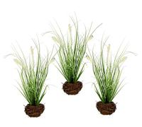 Herbe artificielle à queue de renard dans un nid de riz - Plante artificielle - Plantes vertes - Herbe décorative - Herbe décorative - Herbe solitaire - Millet à poils à plumes - 28 x 10 x 10 cm