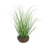 Herbe artificielle dans un nid de riz - Herbe artificielle - Plante décorative - Plante verte décorative - Herbe décorative - Herbe solitaire - Décoration de plantes - Plante décorative - Plante