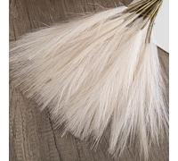 Herbe artificielle pour décoration d'espace de vie, tiges de tissage conçues pour une silhouette réaliste et un flux organique dans des arrangements mixtes ou solitaires (jaune clair)