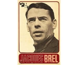 Herbé Chanteur Jacques BREL Rbjs-Poster/Reproduction HQ 40x60cm d'une Affiche Vintage