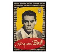 Herbé Chanteur Jacques BREL Rckl-Poster/Reproduction HQ 50x75cm d'une Affiche Vintage