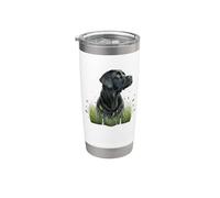 Herbe de chien labrador retriever noir nature art Gobelet isotherme en acier inoxydable double paroi
