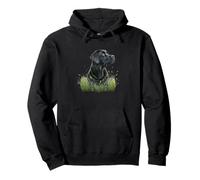Herbe de Chien Labrador Retriever Noir Nature Art Sweat à Capuche