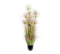 Herbe de Chypre 125 cm vert/rouge dans pot plastique noir 18x17 cm Plante artificielle