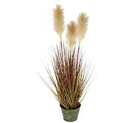 Herbe de la Pampa en Pot - Herbe Plume, Herbe de Rive - Fleurs en Soie - Herbe décorative - Herbe Artificielle - Plante Artificielle - Herbe Solitaire - Plante décorative - Herbe de la Pampa - Plante