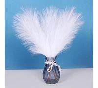 Herbe de la pampa poilue artificielle bohème pour décoration d'intérieur pour bouquet de mariage, centres de table, tiges en tissu polyester de 44 cm de haut (blanc)