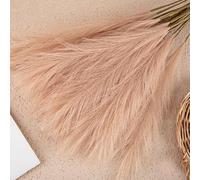 Herbe de pampa pour mini fleurs artificielles pour créer un look élégant dans un mariage, une maison, une chambre, un salon, une fête (café clair)