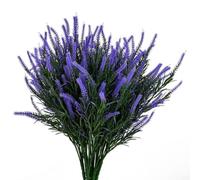 Herbe de singe artificielle en plastique avec tiges réglables pour une utilisation dans les jardins, terrasses, cours, présentoirs décoratifs d'intérieur et projets de bricolage (violet)