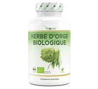 Herbe d'orge bio - 365 gélules - hautement dosé avec 1500mg par portion journalière - qualité bio - sans additifs indésirables - végétalien