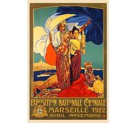 Herbé ™ Expo Coloniale Marseille 1922 Rf435-Poster/Reproduction HQ 40x60cm d'une Affiche Vintage/Ancienne