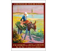 Herbé ™ îLE de Ré ANE en Culotte Rf18-Poster/Reproduction HQ 40x60cm d'une Affiche Ancienne/Rétro/Vintage
