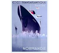 Herbé ™ PAQUEBOT Le Normandie Rf266- Poster/Reproduction HQ 50x70cm d'une Affiche Vintage/Ancienne