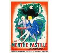 Herbé ™ PUB Liqueur Menthe Pastille Rzoa-Poster/Reproduction HQ 45x60cm d'une Affiche Vintage