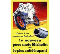 Herbé ™ PUBLICITé Pneu Moto Michelin Rf114- Poster/Reproduction HQ 50x70cm d'une Affiche Vintage/Ancienne