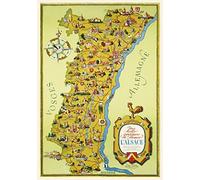 Herbé Tourisme Alsace Carte Rtzp-Poster/Reproduction HQ 50x70cm d'une Affiche Vintage