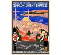 Herbé ™ Train Orient Express Rf145- Poster/Reproduction HQ 50x70cm d'une Affiche Vintage/Ancienne