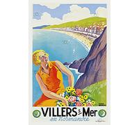 Herbé ™ VILLERS sur MER Normandie Rf143- Poster/Reproduction HQ 60x90cm d'une Affiche Vintage/Ancienne