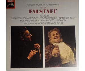 Herbert von Karajan & Philharmonia Orchestra / Tito Gobbi / Elisabeth Schwarzkopf / Fedora Barbieri / Nan Merriman / Rolando Panerai / Anna Moffo / Luigi Alva u.a. - Verdi: Falstaff (Gesamtaufnahme, italienisch) [Vinyl Schallplatte] [3 LP Box-Set]