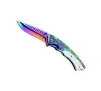 Herbertz 233511 Couteau, Lame Relief Acier 420 , Manche 12 Cm Inox Avec Inserts Acrylique, Décor « Arc-En-Ciel »