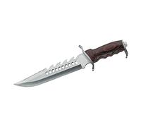 Herbertz Couteau de Ceinture, Acier AISI 420, ferrures inoxydables, Manche en Bois Pakka, Fourreau en Cuir, Couteau d'extérieur Robuste et Couteau de Chasse, Couteau de Survie avec Lame Fixe