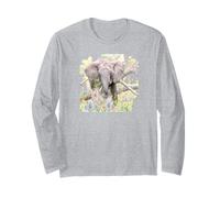 Herbes d'éléphant d'Afrique délicieuses avec Serengeti : Tanzanie Wildlife Design Manche Longue