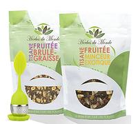 Herbes du Monde - Cure Minceur Fruitée 200g - Infusion Amincissante, Booste Métabolisme, Diurétique, Livrée avec Infuseur, Saveurs Délicieuses, 100% naturel - 2 sachets