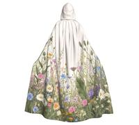 Herbes et fleurs sauvages 1 pour cape à capuche costume cape pour hommes et femmes Halloween Cosplay Party