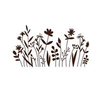 herbes et fleurs sauvages fleurs sauvages Stickers muraux 34x61.6cm Fourni avec un kit de film de transfert Café