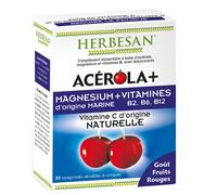 herbesan - HERBESAN®- ACEROLA + MAGNESIUM VIT B2, B6, B12-Vitalité-30 comprimés à croquer 05 - COMPLEMENTS ALIMENTAIRES 60 g