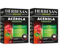 HERBESAN®- ACEROLA PREMIUM - Haute concentration en Vitamine C-Réduction de la fatigue- Acérola naturelle - 30 comprimés à croquer (Lot de 2)