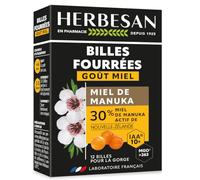 HERBESAN Billes fourrées au Miel de Manuka IAA 10+ – 12 pièces