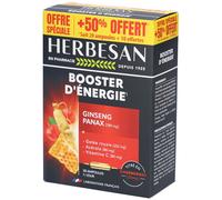 HERBESAN – Complément Ginseng, Gelée royale, Vitamine C, Acérola – 30 ampoules (50% offert)