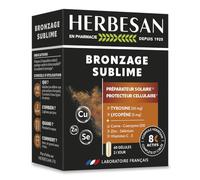 HERBESAN - BRONZAGE SUBLIME - Préparateur solaire et Protecteur cellulaire - 8 actifs à l'action ciblée et complète dont Lycopène, Cuivre, Coenzyme Q10 - Anti-âge et Antioxydant - 60 gélules